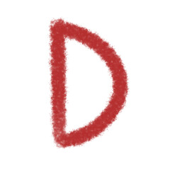 Red letter D or d