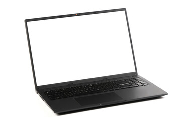 Fototapeta premium Laptop or notebook with blank screen isolated with on transparent background.