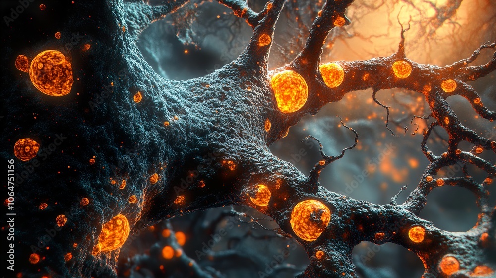 Wall mural intricate neural network: a microscopic journey into the brain