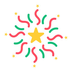 Fireworks icon vector image. Can be used for Carnival.