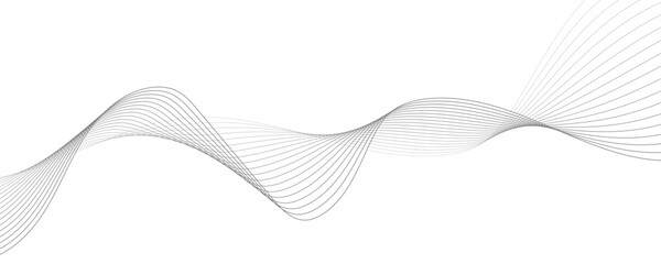 Abstract wave element for design. Digital frequency track equalizer. Stylized line art background. Vector illustration. Wave with lines created using blend tool. Curved wavy line, smooth stripe.