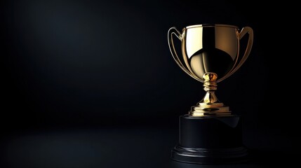 Elegant Gold Trophy on Dark Background