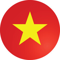 Vietnam Country Round Flag Vector