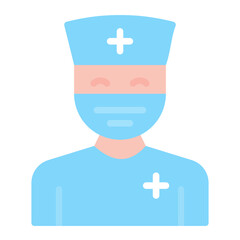 Fototapeta premium Nurse with Mask icon vector image. Can be used for Nursing.