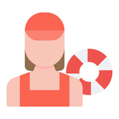 Lifeguard Female icon vector image. Can be used for Public Services.