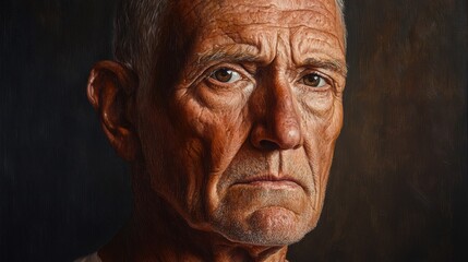 Contemplating Life's Journey - Emotional Portrait of an Elderly Man in His Final Chapter