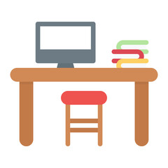 Dedicated Desk icon vector image. Can be used for Coworking Space.