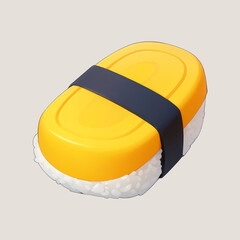 Sushi with egg icon cartoon illustration