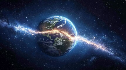 Ethereal Earth Splitting Open in Cosmic Realm