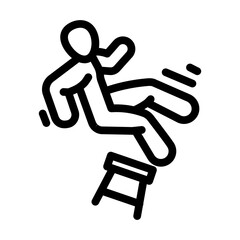 fall household injury accident line icon vector. fall household injury accident sign. isolated contour symbol black illustration