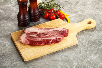 Raw beef chuck roll steak