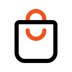 shopping bag line color icon