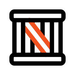 wooden box line color icon