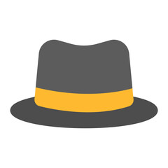 Noir Hat icon vector image. Can be used for Crime Investigation.