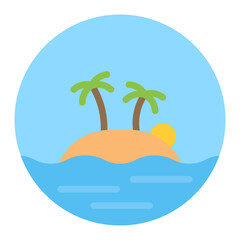 Island icon vector image. Can be used for Geography.