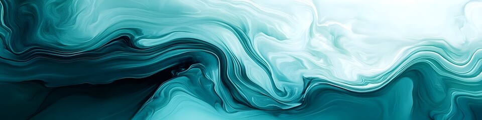 Obraz premium Abstract Watercolor Background in Teal and Green Shades