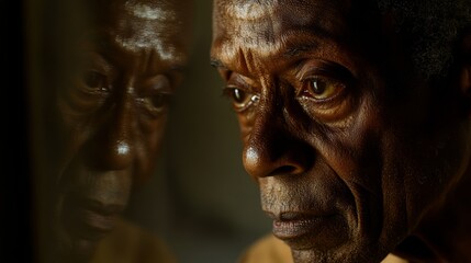 Reflective Portrait of an Aged Man - Navigating Life's Final Chapter with Emotional Grace