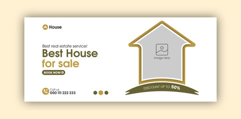 Real estate business facebook cover design template for social media or web banner design template   