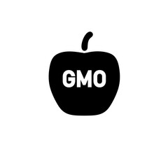 GMO Apple, Genetic Modified Eat Solid Flat Vector Icon Isolated on White Background.