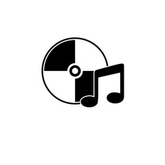 Audio Deejay, Music DJ, Vinyl Solid Flat Vector Icon Isolated on White Background.