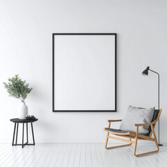 Simple Blank Poster Mockup on a Clean White Wall