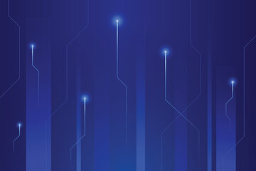 Circuit line technology digital on a blue background. Internet network connection, transfer data communication, cyber nano information. Quiet futuristic cyber light trails.