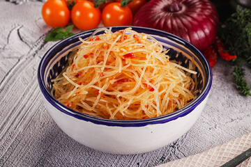Asian spicy glass noodle salad