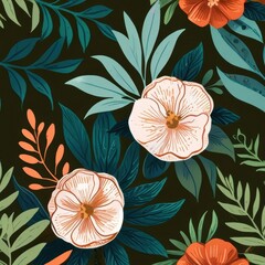 Floral Frame pattern with Gold Accents