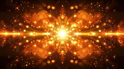 Obraz premium Bright Abstract Light Explosion in Golden Tones