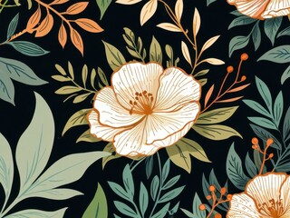 Floral Frame pattern with Gold Accents