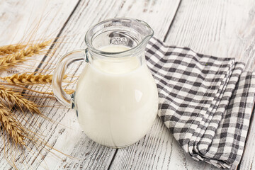 Organic milk in the glass