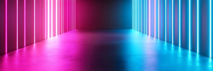 A neon gradient background blending from electric blue to neon pink, giving a vibrant, energetic, and futuristic feel.