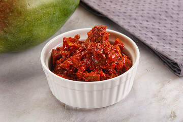 Spicy pickled raw green mango