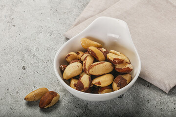 Brazil nut kernel in the bowl