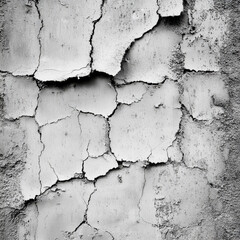 Obraz premium Cracked and weathered concrete texture showcasing rough surface with deep fissures and peeling layers, evoking sense of age and neglect