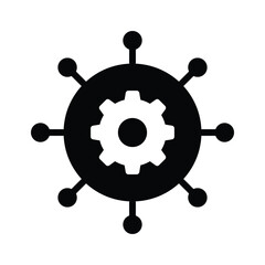 Obraz premium Gears and connections symbolizing automated processes