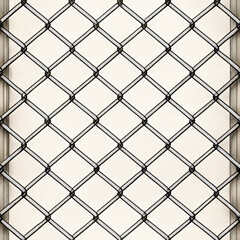 Fototapeta premium Seamless metal grid pattern with chainlink texture in a cage or prison-style design