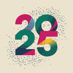 Happy new year 2025. Typography logo 2025 vision, 2025 New Year banner, Happy new year 2025. Typography logo 2025 vision, 2025 New Year banner