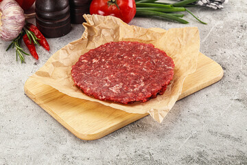 Raw beef burger cutlet minced meat