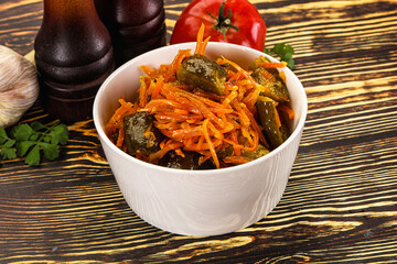 Salad with korean carrot and cucumber