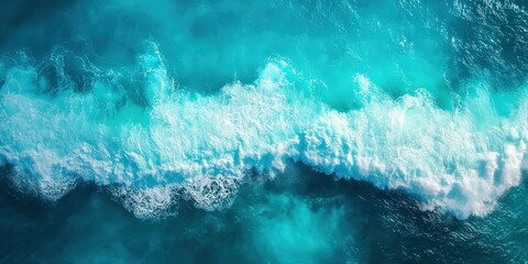 surface waves on the beach, Blue sea surface, water wave surface, blue water wave, top view	
