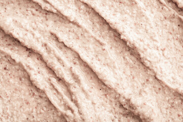 Texture of porridge close-up. Baby food, coarse porridge. Background texture of food for children.