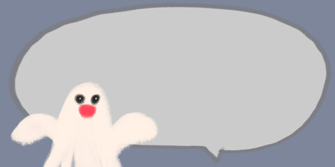 かわいいお化けのイラストフレーム