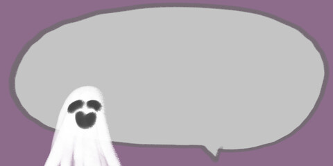 かわいいお化けのイラストフレーム