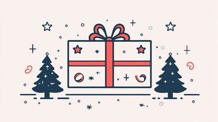 The gift certificate showcases a vibrant design with decorative elements like trees, ornaments, and stars, perfect for holiday gifting and celebrations