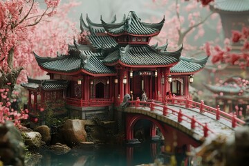 Fototapeta premium Chinese style fantasy scenes. with generative ai