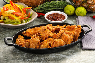 Golden crispy Breaded calamari snack