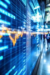 High-tech financial office, large digital displays showing real-time mortgage rate analysis, corporate environment, and diverse team in the background