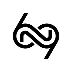number 69 and initials letter N infinity logo design inspiration
