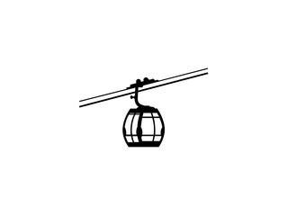 Silhouette Aerial tramway black color sign that says gondola on it cable car icon icon, sign, symbol, vector, art illustration vector design.